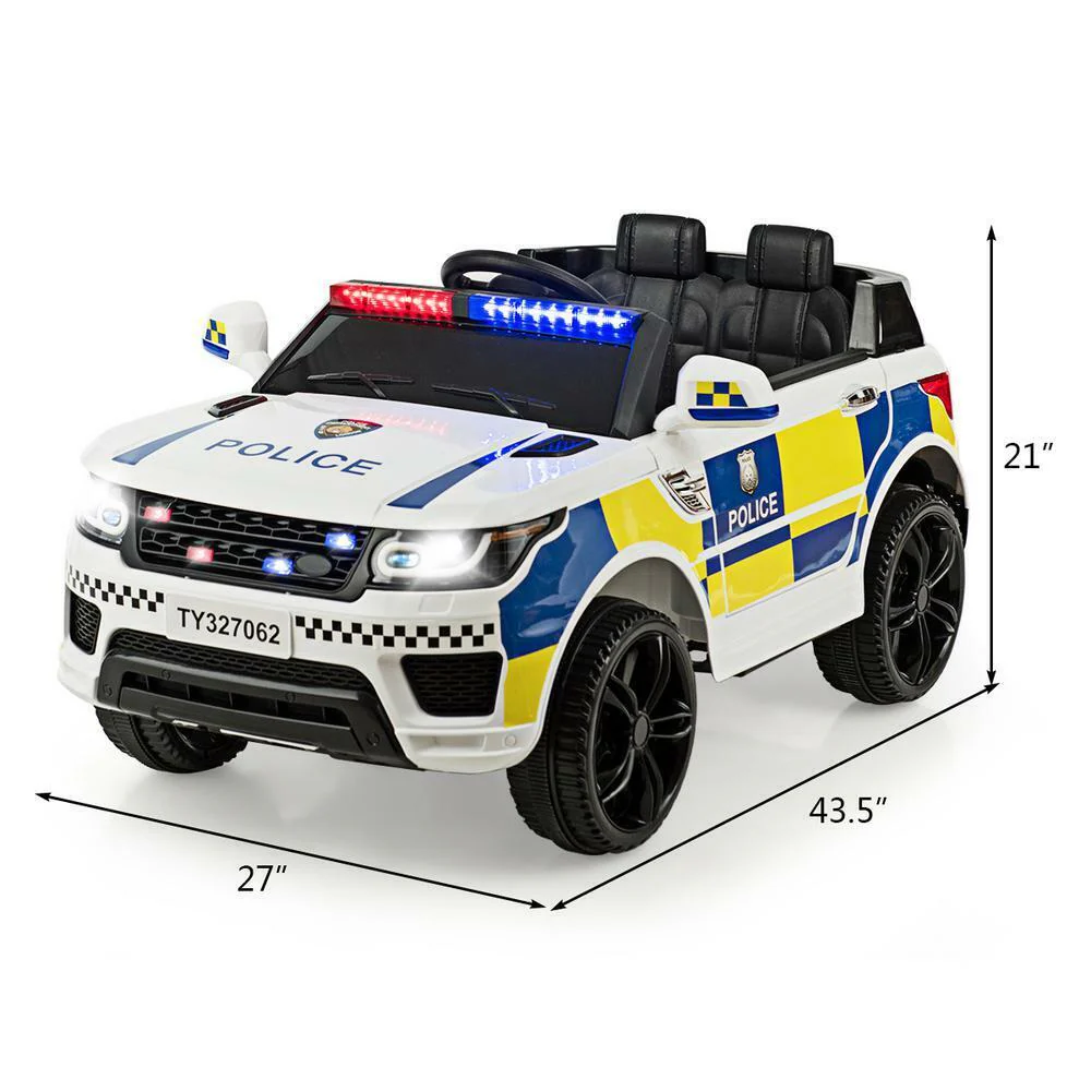 Electric Kids Ride-On Police Car with Remote Control, Music, and Headlights - MP3 Compatible - Image 5