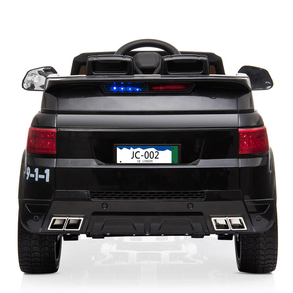 Electric Kids Ride On Police SUV with Remote Control and Music - Black - Image 11