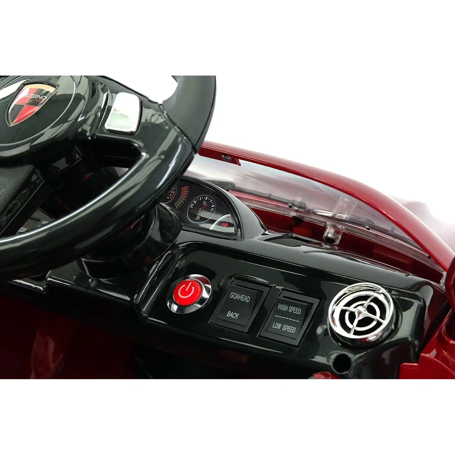 Electric Kids Ride-On Roadster Sports Car with PU Leather Seat, 2 Speeds, Lights, and Remote Control - Image 11