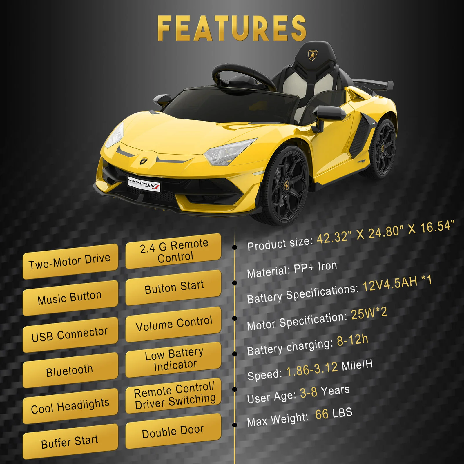 Electric Kids Ride On Sports Car with Remote Control, Music, and LED Lights - Perfect Gift for Kids! - Image 13