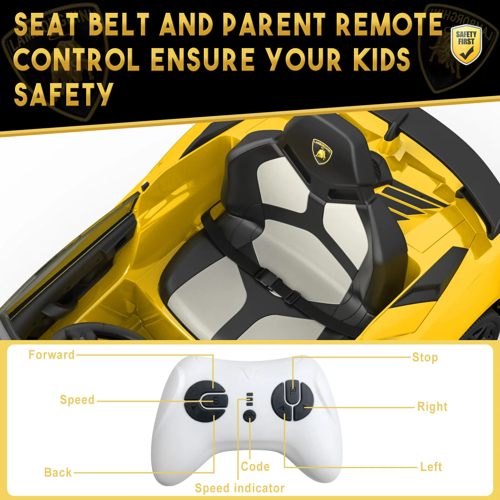 Electric Kids Ride On Sports Car with Remote Control, Music, and LED Lights - Perfect Gift for Kids! - Image 15