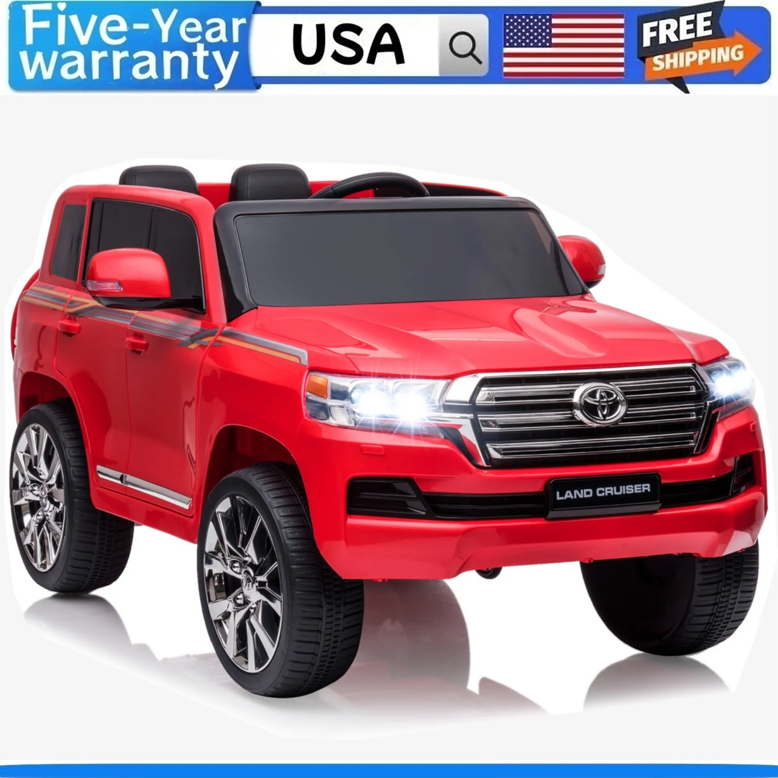 Electric Kids Ride-On SUV Car with 2 Motors, Battery Powered, 3 Speeds, LED Lights, and Music