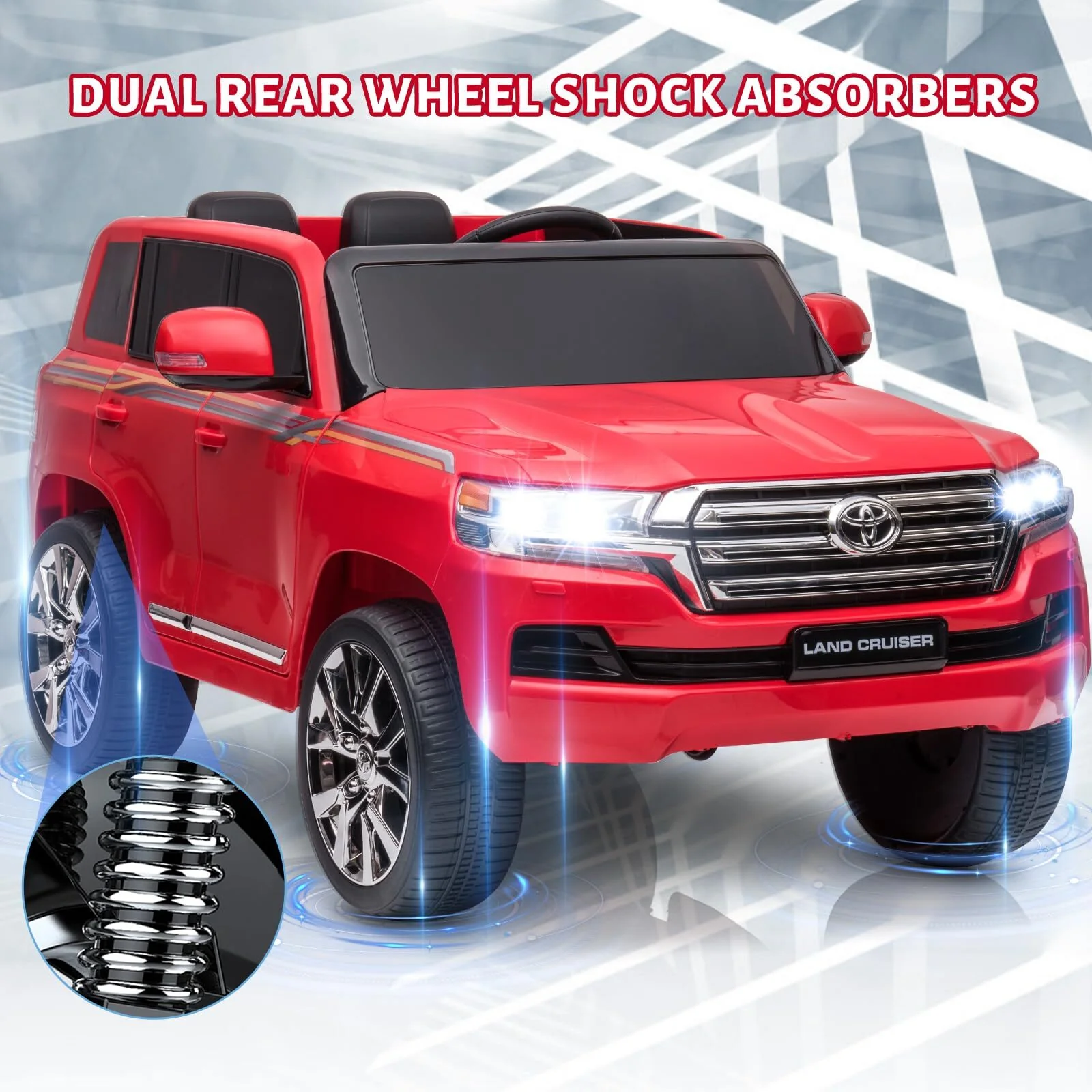 Electric Kids Ride-On SUV Car with 2 Motors, Battery Powered, 3 Speeds, LED Lights, and Music - Image 4