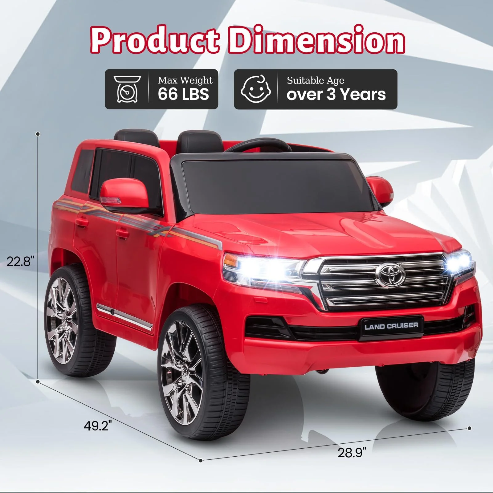 Electric Kids Ride-On SUV Car with 2 Motors, Battery Powered, 3 Speeds, LED Lights, and Music - Image 7