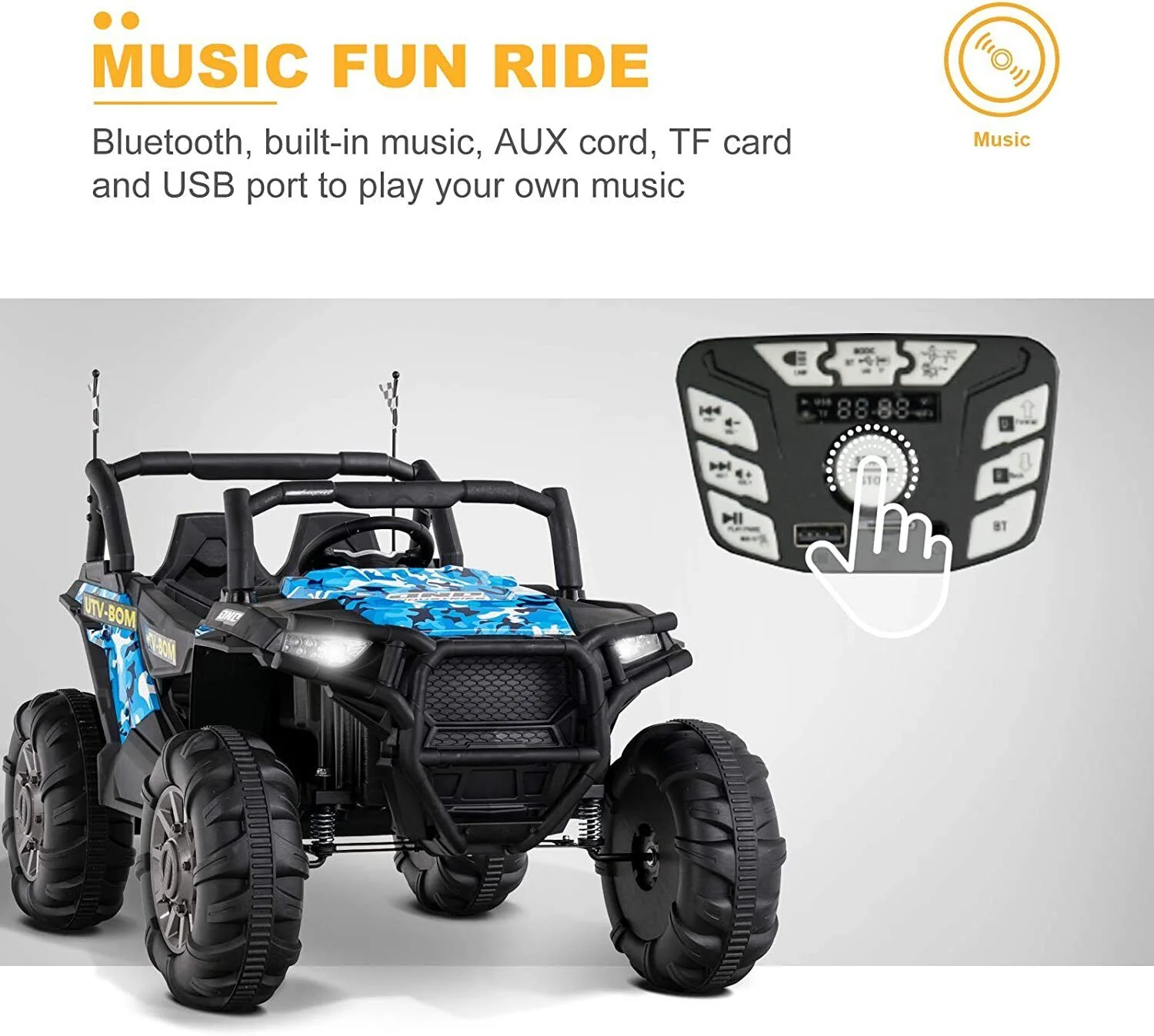 Electric Kids Ride-On SUV Truck with Music and Remote Control - 3 Speed Options - Image 4