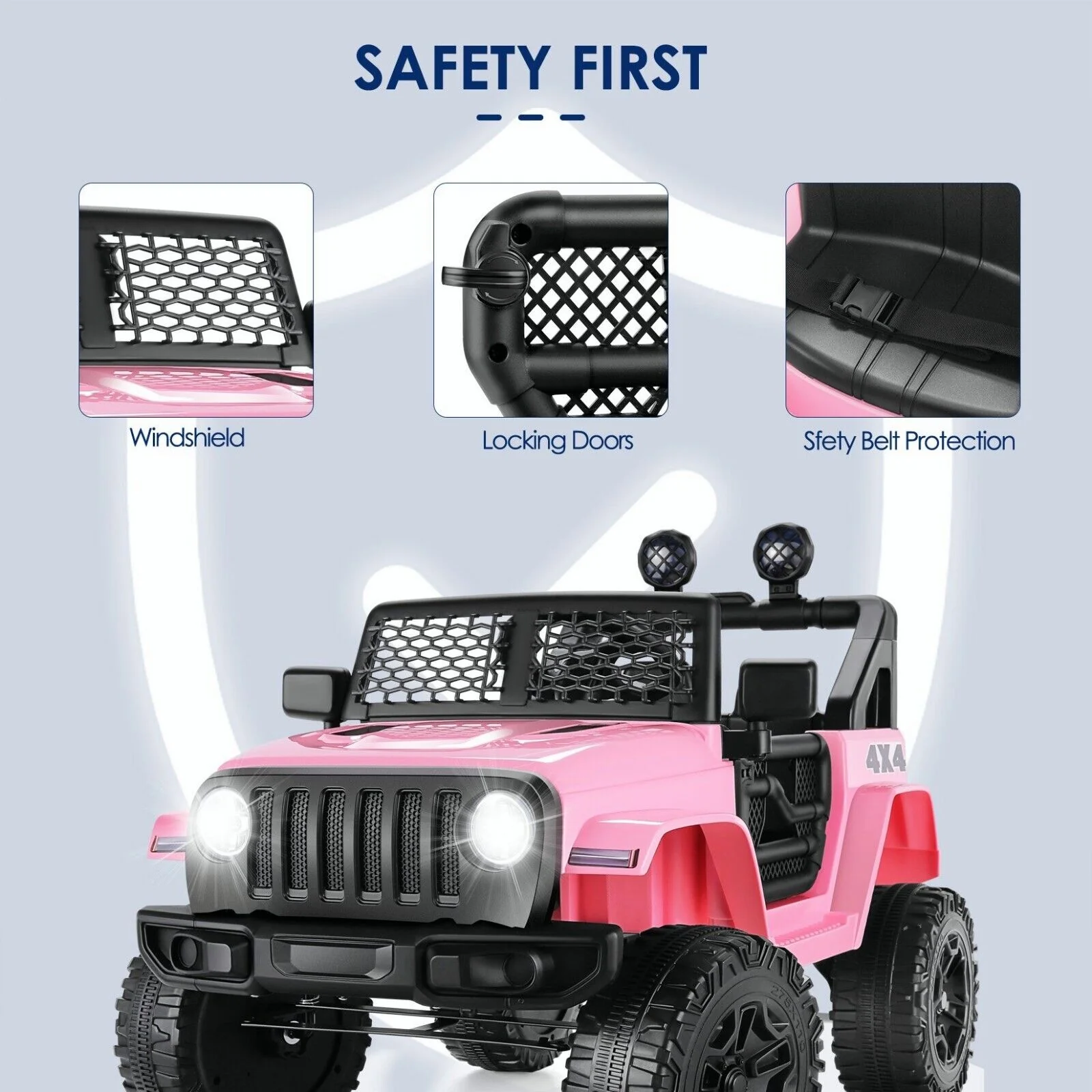 Electric Kids Ride-On SUV with 3-Speeds, MP3 Player, and Remote Control - 12V USA Edition - Image 8