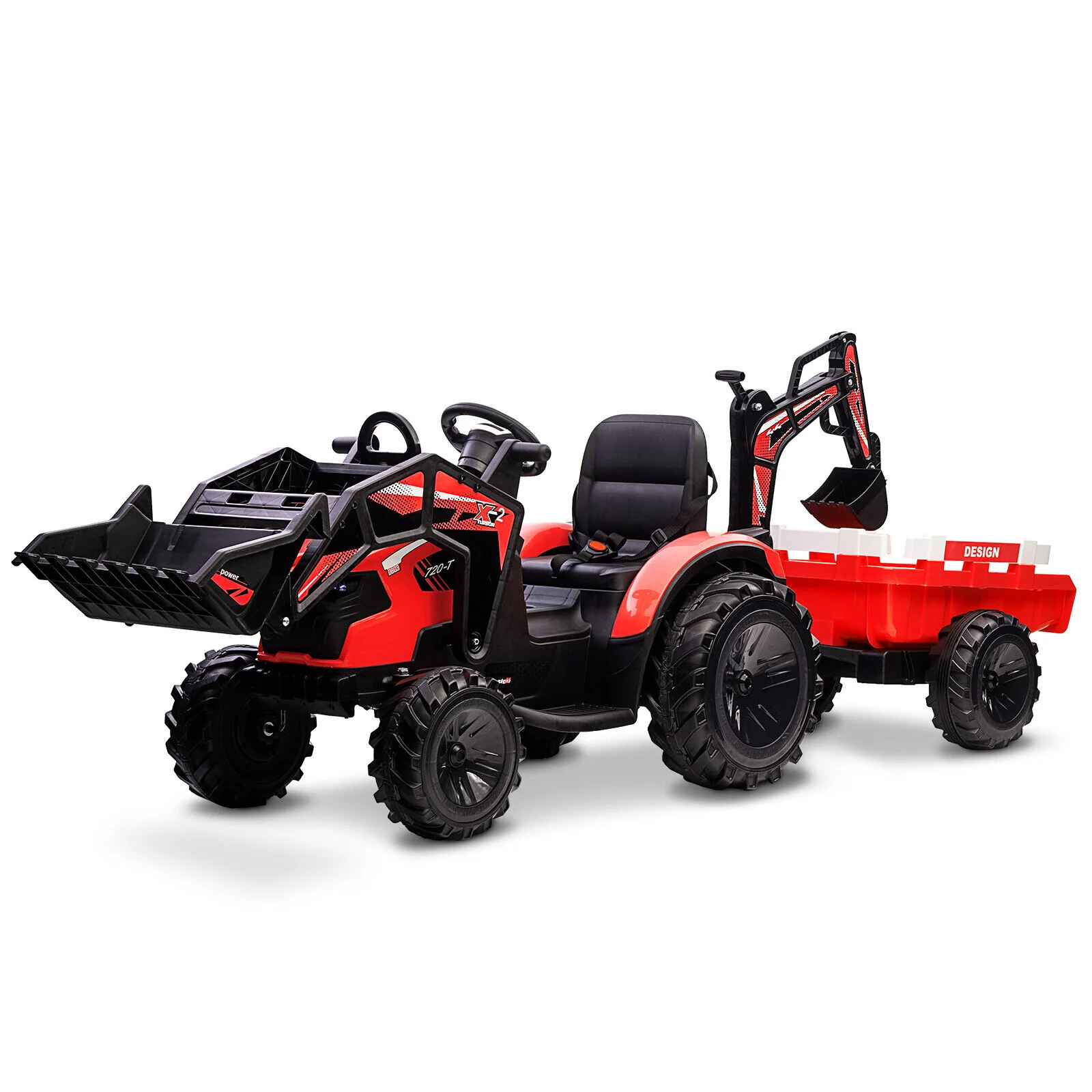Electric Kids Ride on Tractor with Remote Control and LED Lights - Image 12