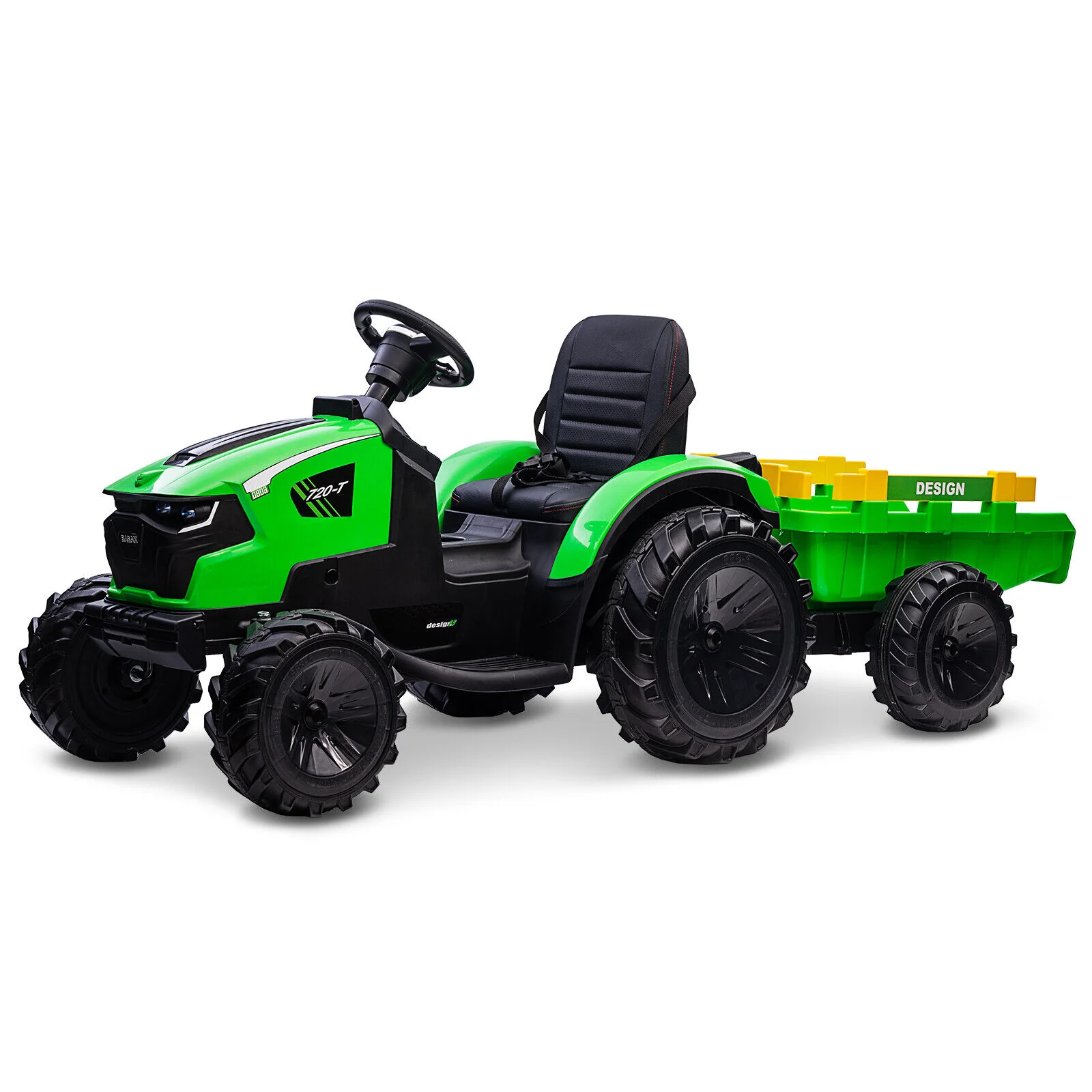 Electric Kids Ride on Tractor with Remote Control and LED Lights - Image 3