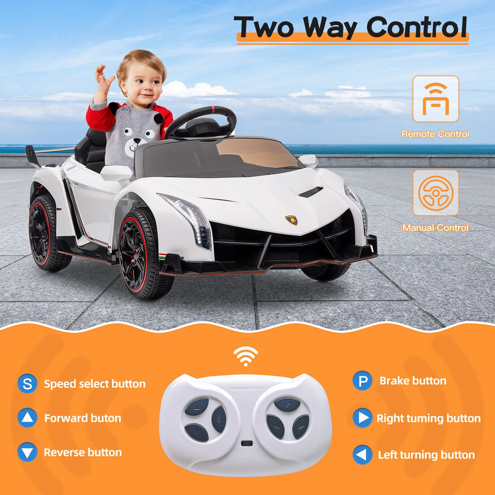 Electric Lamborghini Ride-On Car for Kids with Remote Control and LED Lights - Image 11