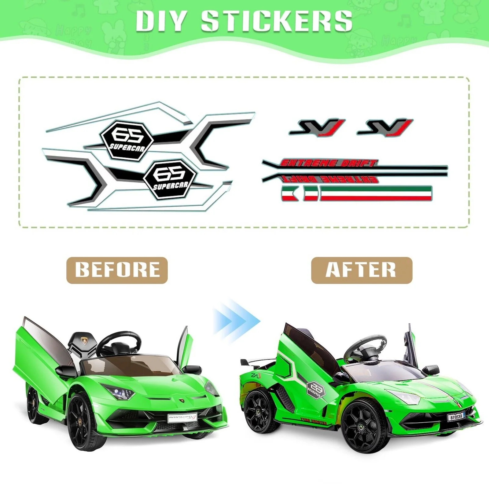 Electric Lamborghini Ride On Car for Kids with Remote Control and MP3 - Perfect Gift for Boys and Girls (12V) - Image 12