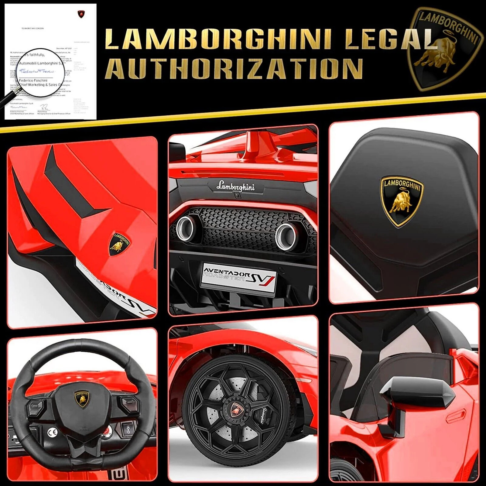 Electric Lamborghini Sian Ride On Car for Kids with Remote Control, MP3, AUX, and USB - Image 10