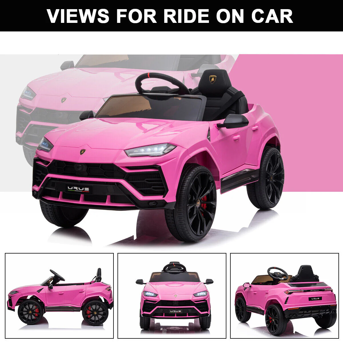 Electric Lamborghini Urus 12V Ride-On Car with Remote Control and MP3 Player for Kids - Image 4