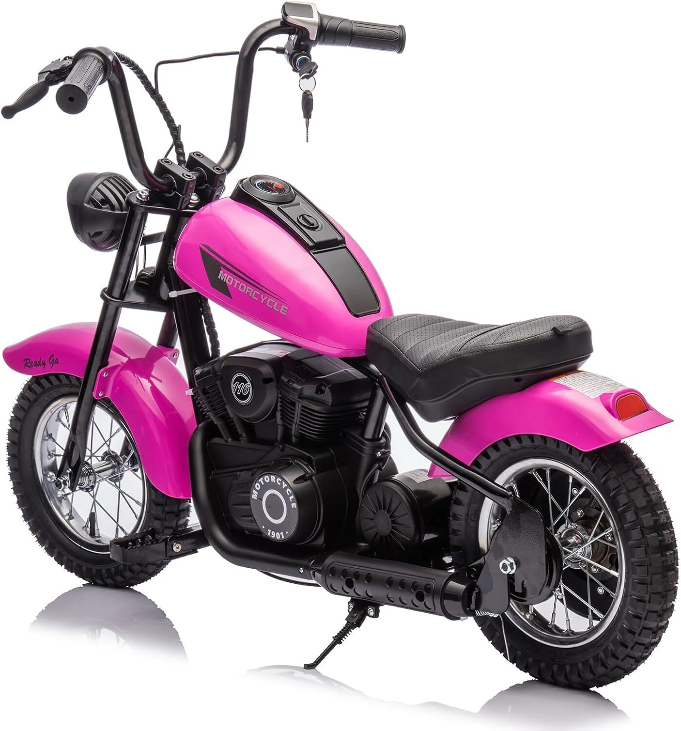24V 250W Electric Motorcycle for Kids and Teens with 2 Speeds and 14 MPH Max Speed Rose - Image 8