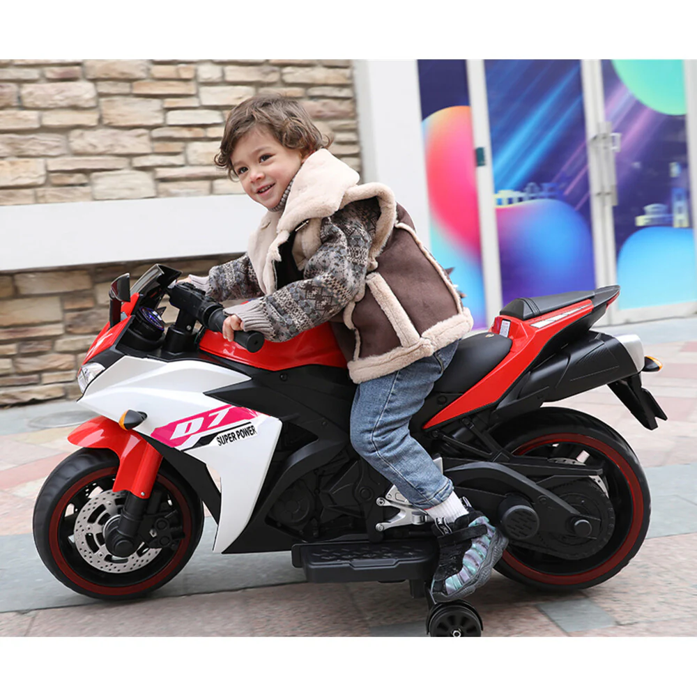 Electric Motorcycle for Kids Age 5 with Training Wheels and Manual Throttle - Image 4