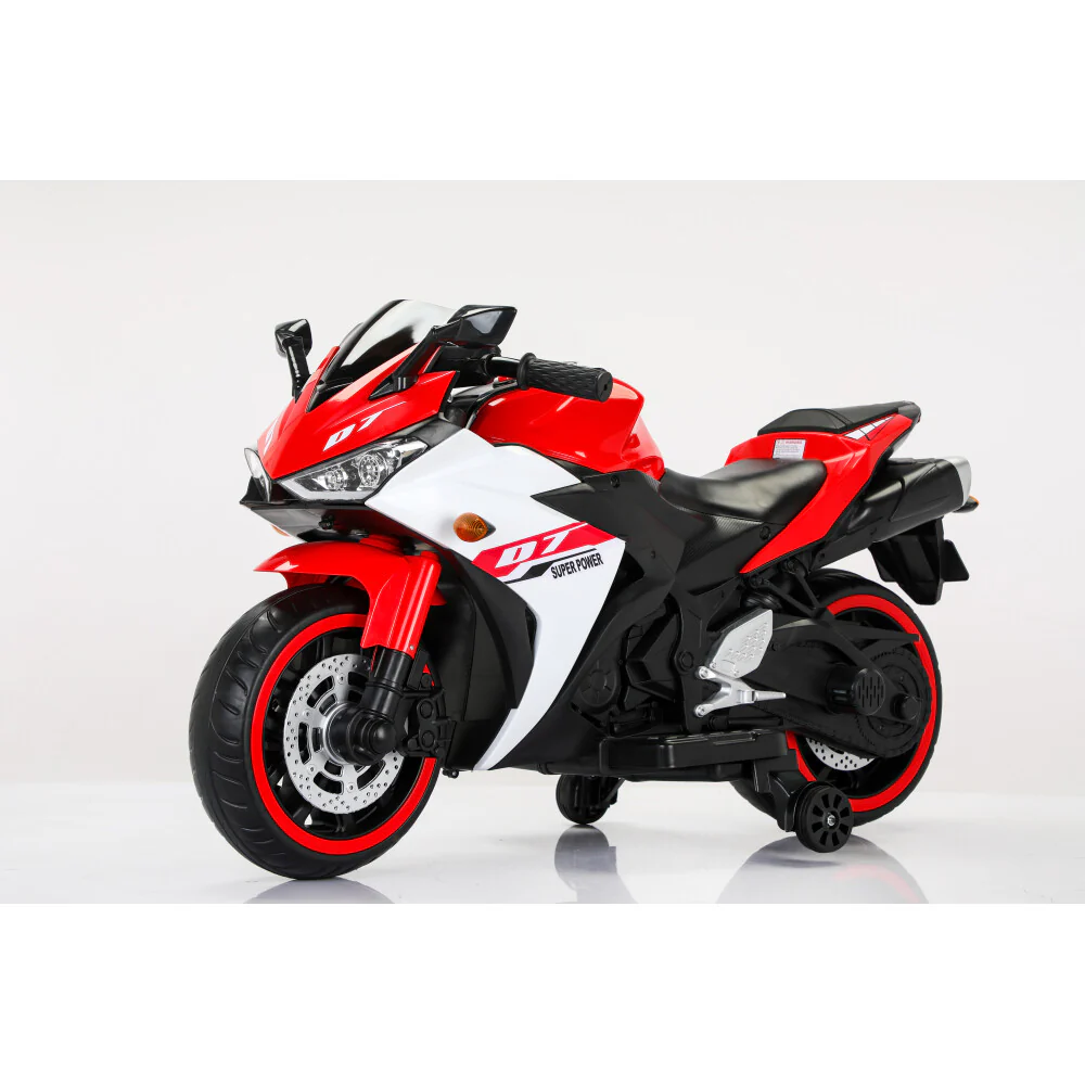 Electric Motorcycle for Kids Age 5 with Training Wheels and Manual Throttle - Image 7