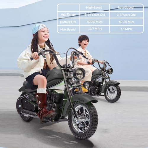 24V 250W Electric Dirt Bike for Kids with LED Lights