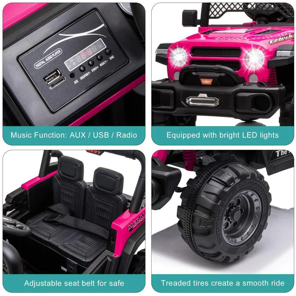Electric Off-Road Truck for Kids with LED Lights - 12V 4.5AH Battery Powered Ride On Toy - Image 41