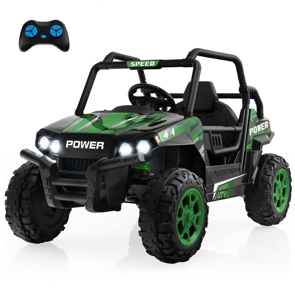Electric Off-Road UTV for Kids with Remote Control, LED Lights, and Music - 12V - Image 3