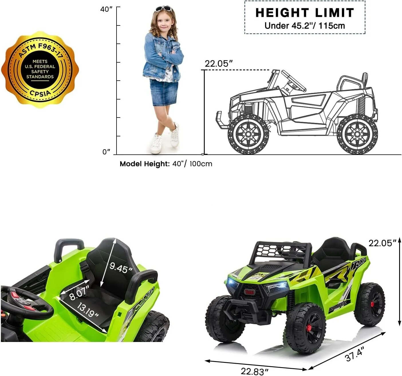 Electric Off-Road UTV Truck for Kids: 12V Ride-On with Forward and Reverse Function - Image 6