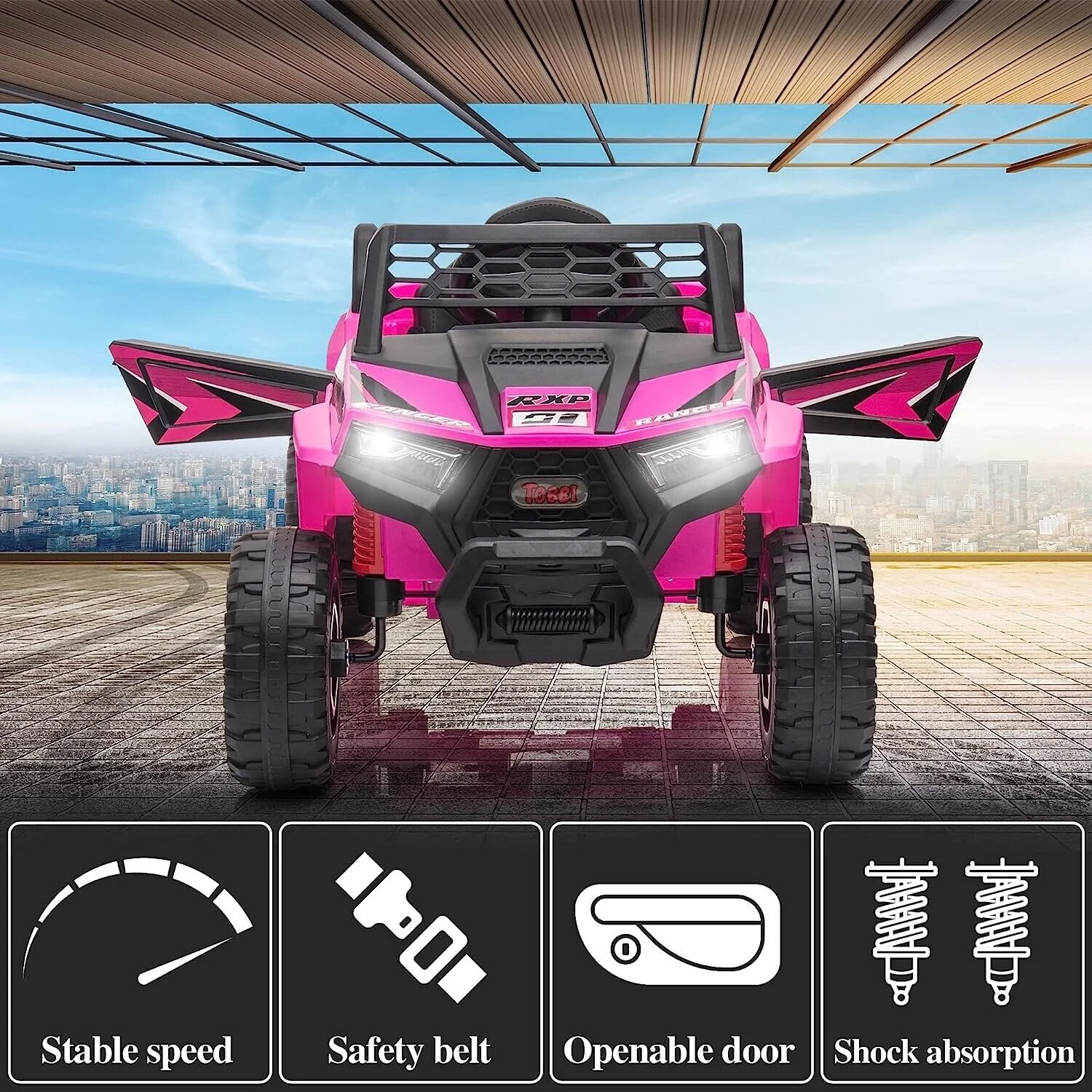 Electric Off-Road UTV Truck for Kids with Safety Belt and Light - 12V Ride-On Car - Image 3