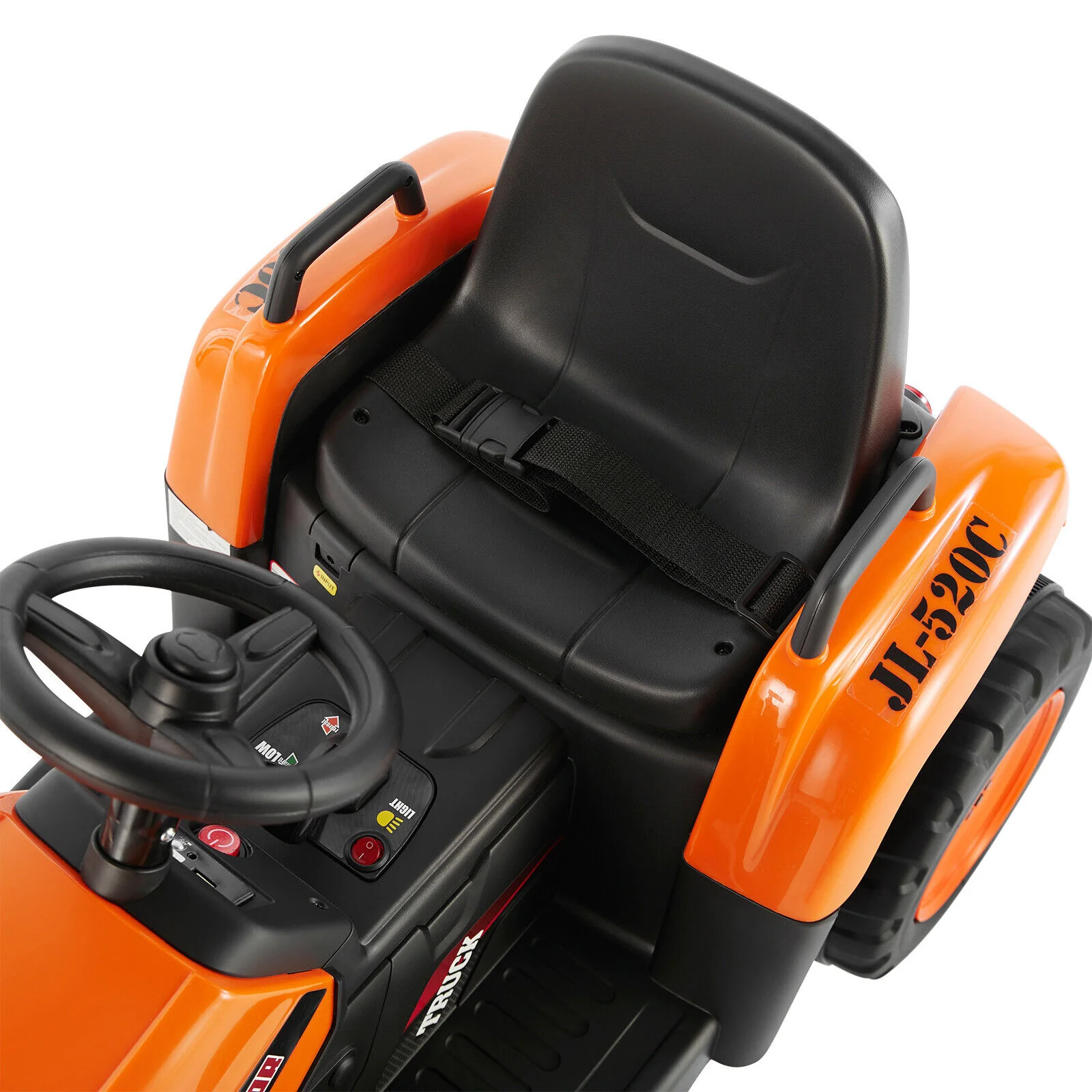 Electric Orange Ride-On Excavator Truck with Music, Lights, and Remote Control - 12V, 3 Speeds - Image 20