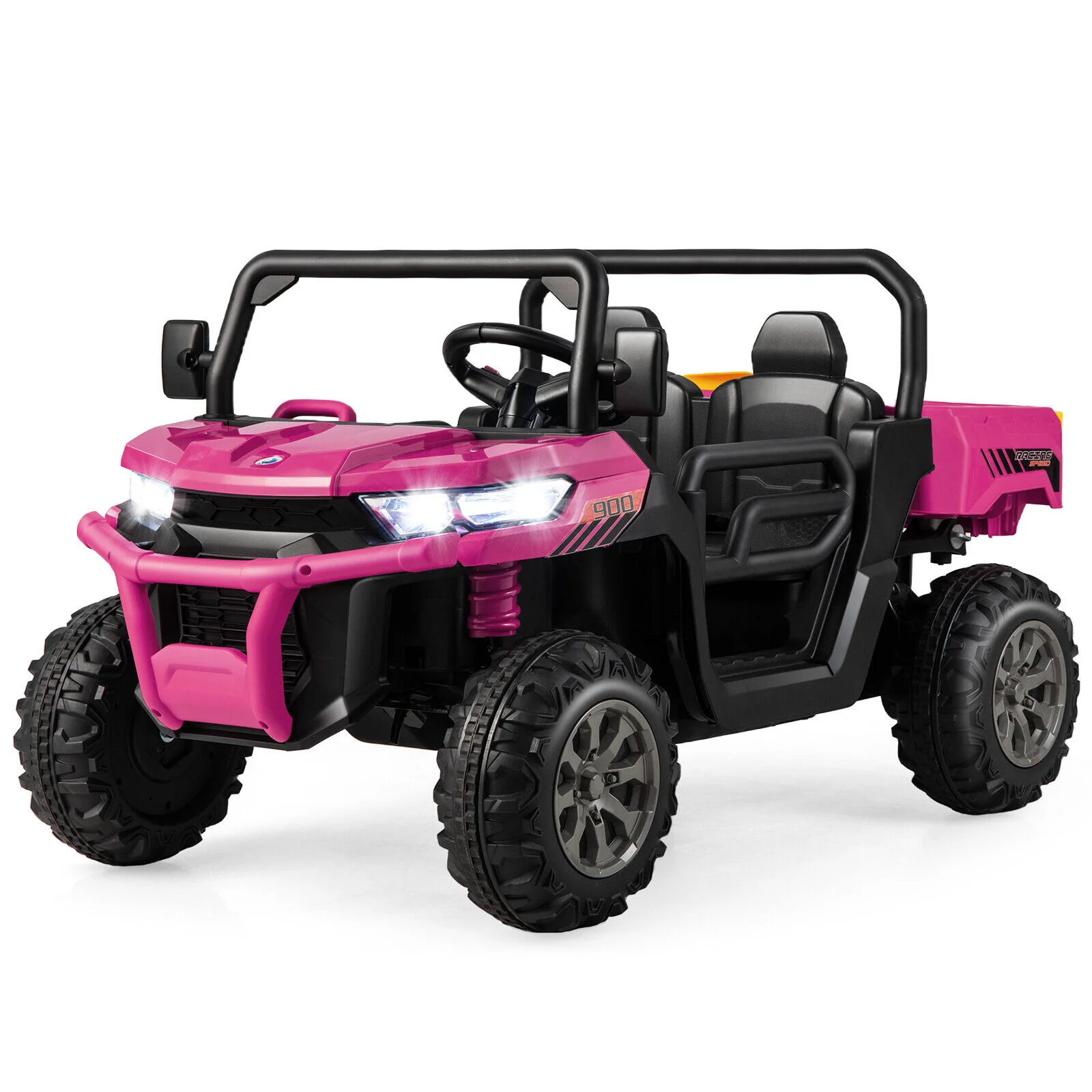 Electric Pink 2 Seater UTV Dump Truck with Remote Control and Functional Dump Bed - Image 11