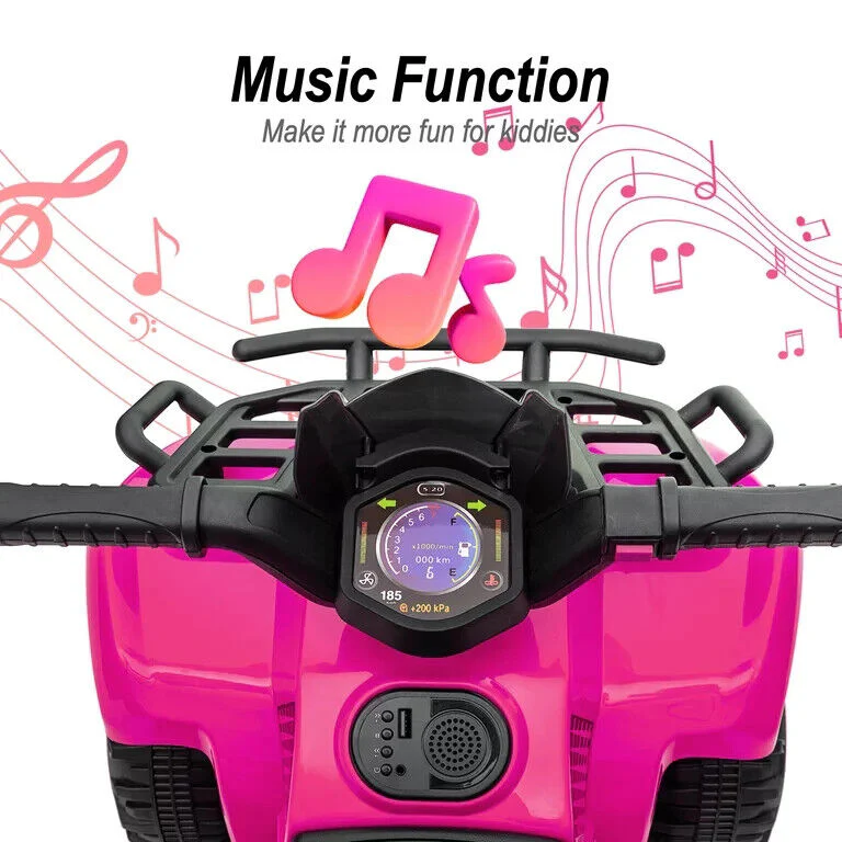 Electric Pink Four-Wheeler Ride-On Toy for Toddlers - 6V Kids ATV - Image 6