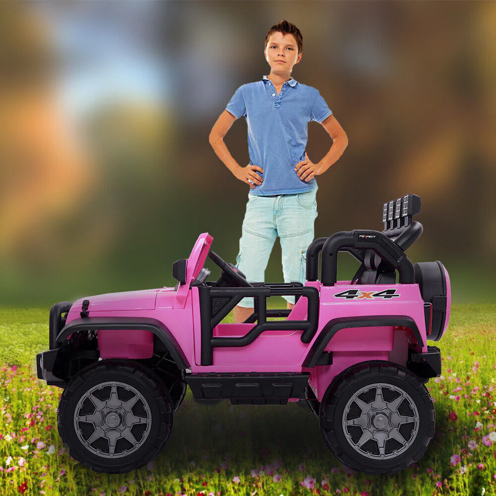 Electric Pink Jeep for Kids with Remote Control and Rechargeable Battery - 4 mph Speed - Image 12
