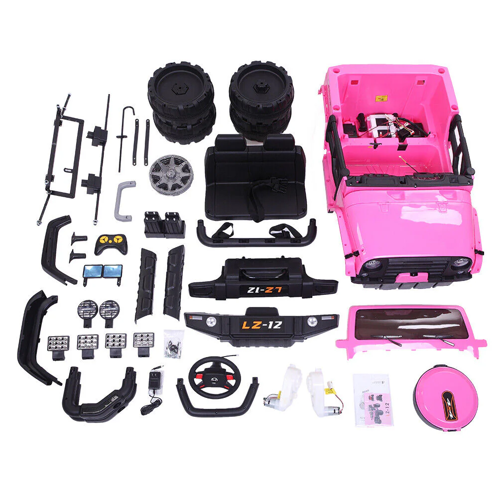 Electric Pink Jeep for Kids with Remote Control and Rechargeable Battery - 4 mph Speed - Image 4