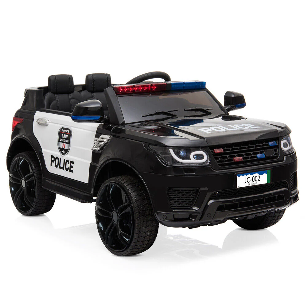 Electric Police Car for Kids with Remote Control, Flashing Lights, Music, and Horn - 12V - Image 3