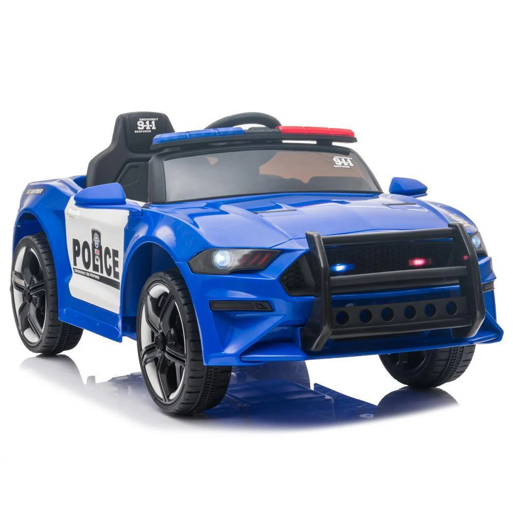 Electric Police Car Kids Ride On SUV Toy with Remote Control, Siren, and Flashing Lights - 12V - Image 4