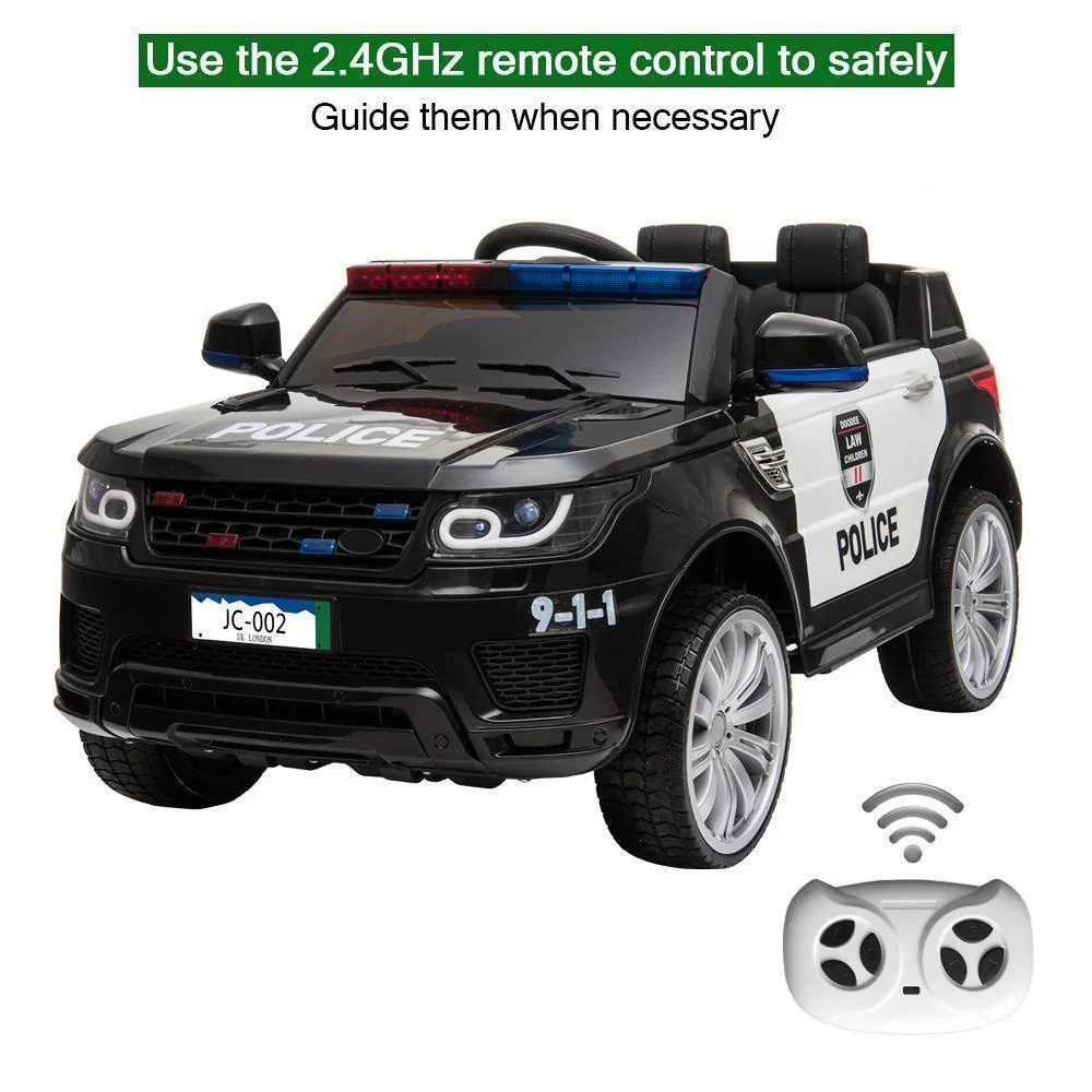 Electric Police Kids Ride-On SUV Truck with Lights and Remote Control - Perfect Gift for Little Officers - Image 3