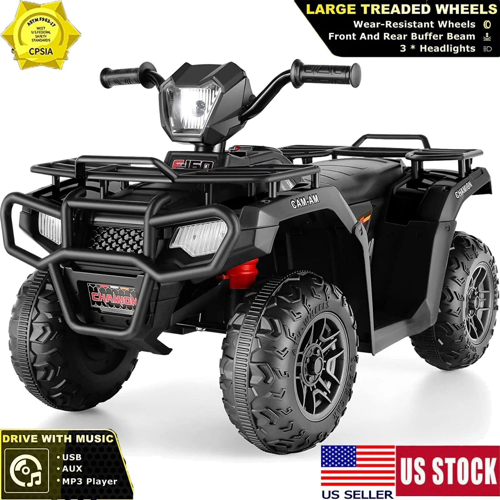 Electric Powered Kids ATV Car for Ages 2-9 - 4-Wheeler in Black - Image 12
