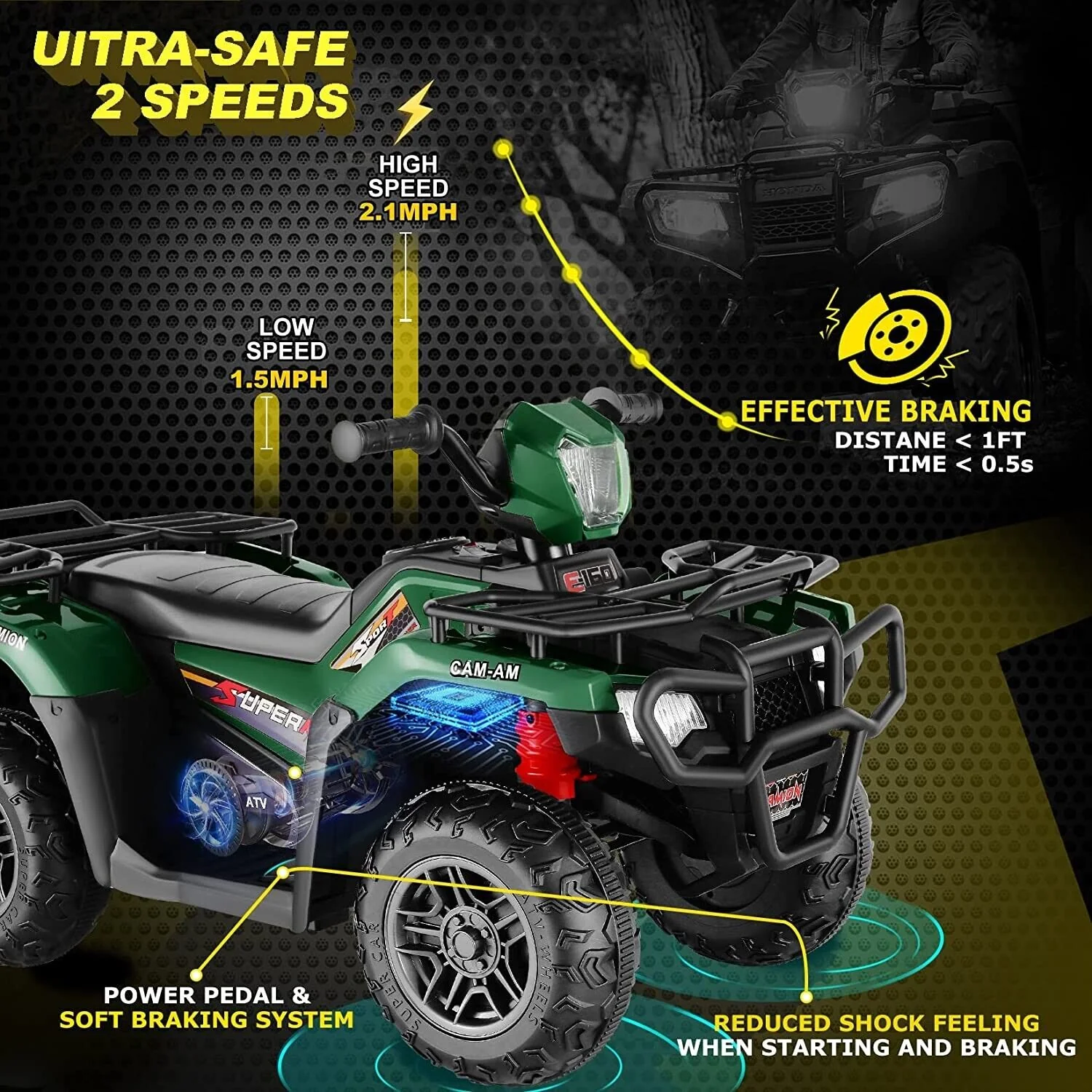 Electric Quad ATV Car for Kids 3-9 Years - 12V Battery Powered with 4-Wheels - Image 14