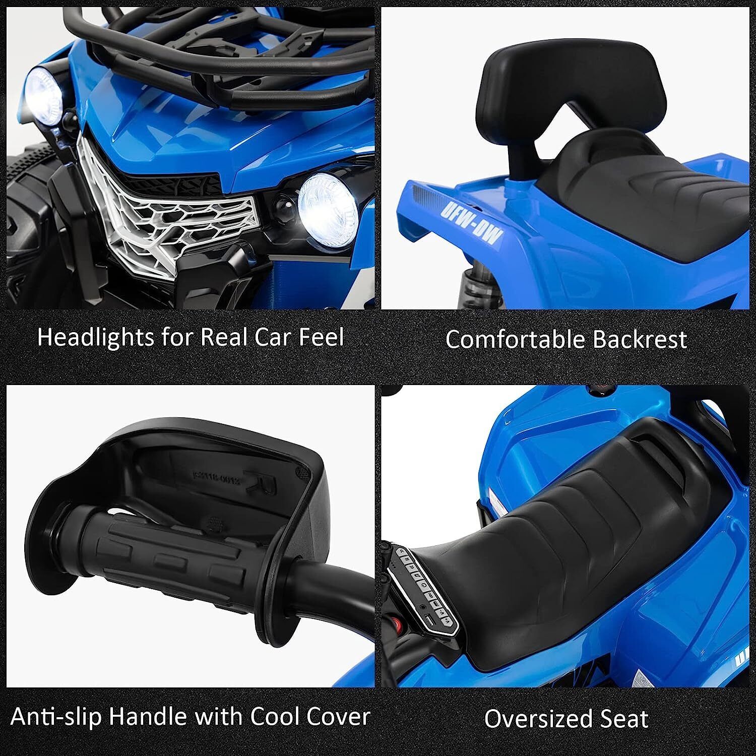 Electric Quad ATV for Kids - 12V Battery Powered with Low & High Speed Options - Image 6