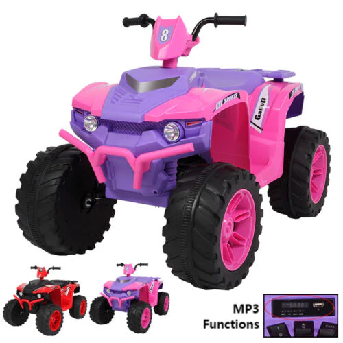 Electric Quad Car Toy for Kids with LED Headlights and Horn - 12V Ride-On ATV 4 Wheeler - Image 2