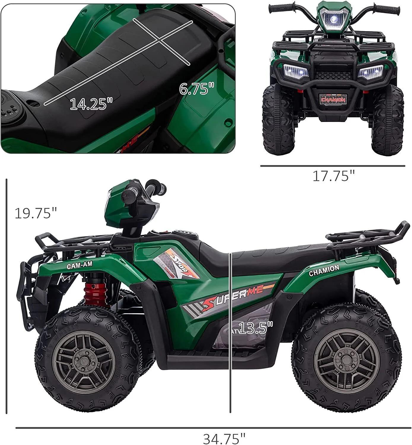 Electric Quad Ride-On Car for Kids with MP3 Music Player - 12V Battery Powered 4-Wheeler Truck - Image 33