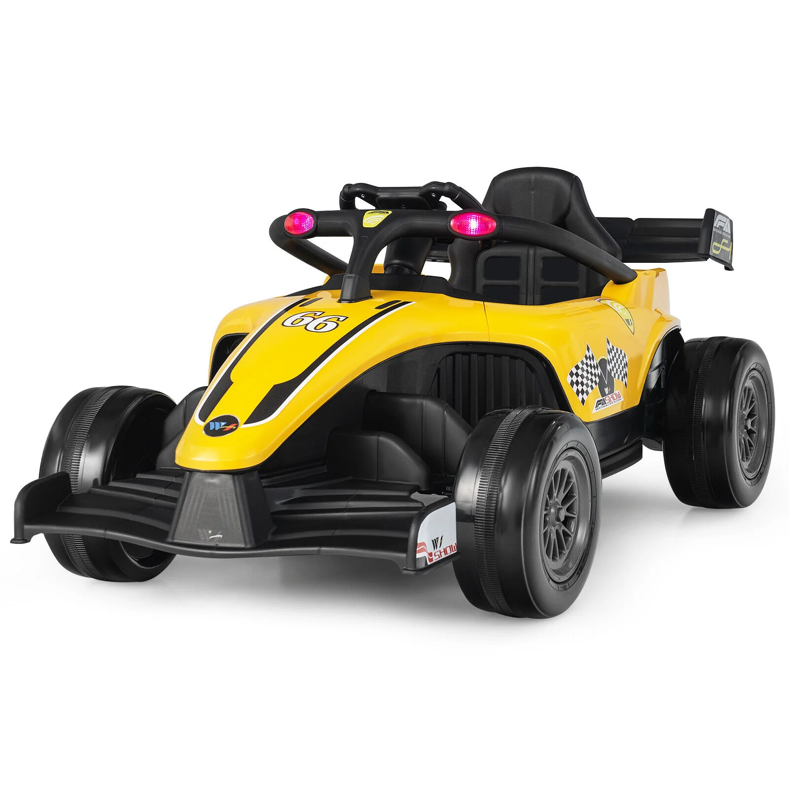 Electric Racing Truck for Kids with Remote Control, MP3 Player, and Lights - Yellow - Image 12