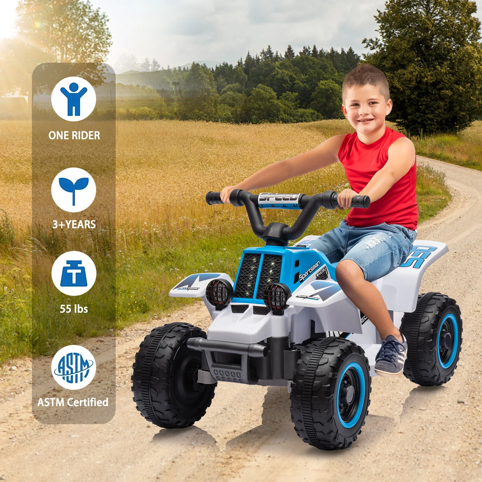 6V Electric Ride-On Kids ATV 4-Wheeler with LED Lights for Toddlers Age 1-3 Years - Image 12