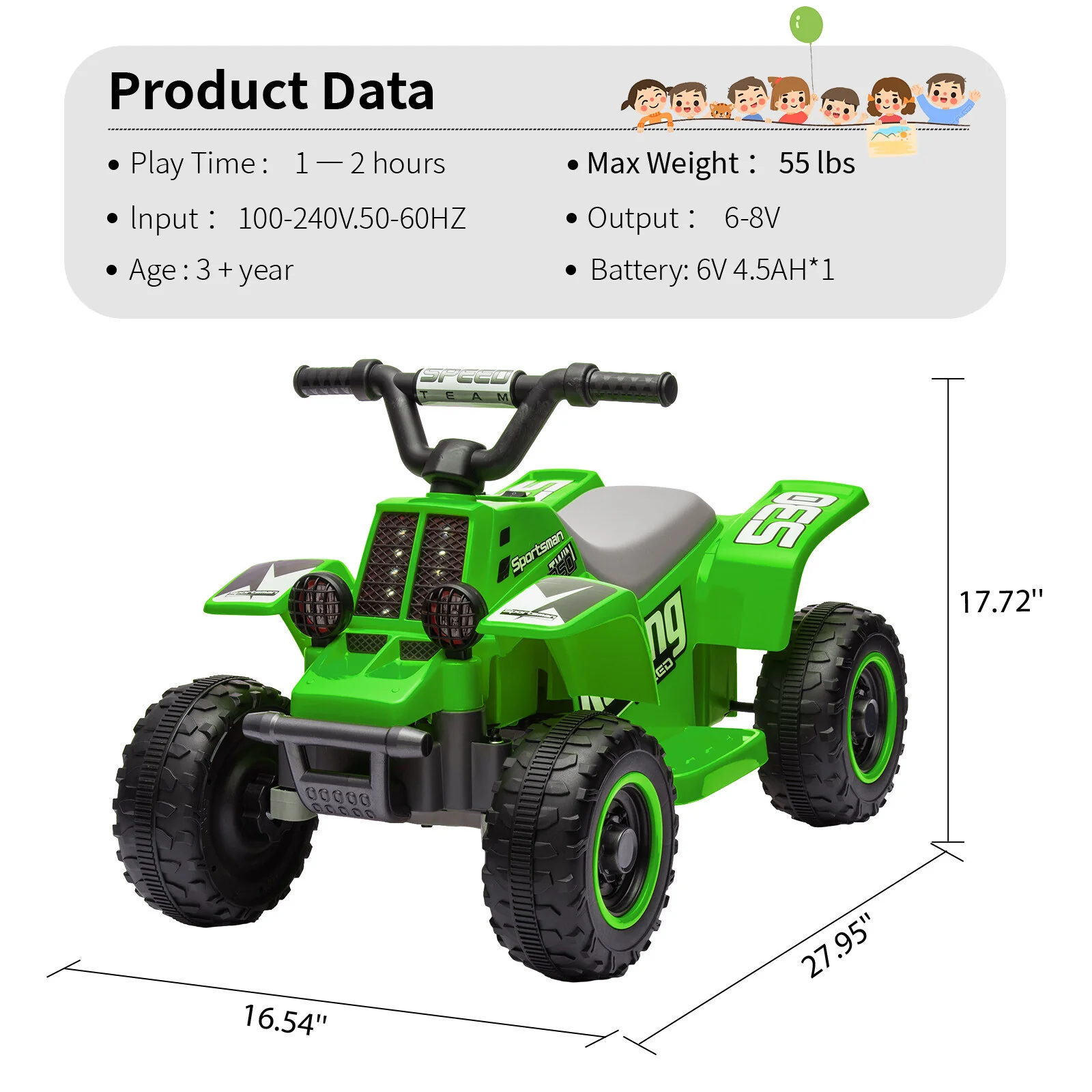 6V Electric Ride-On Kids ATV 4-Wheeler with LED Lights for Toddlers Age 1-3 Years - Image 17