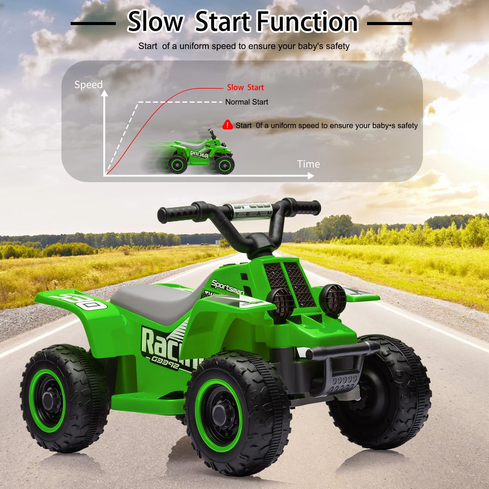 6V Electric Ride-On Kids ATV 4-Wheeler with LED Lights for Toddlers Age 1-3 Years - Image 18