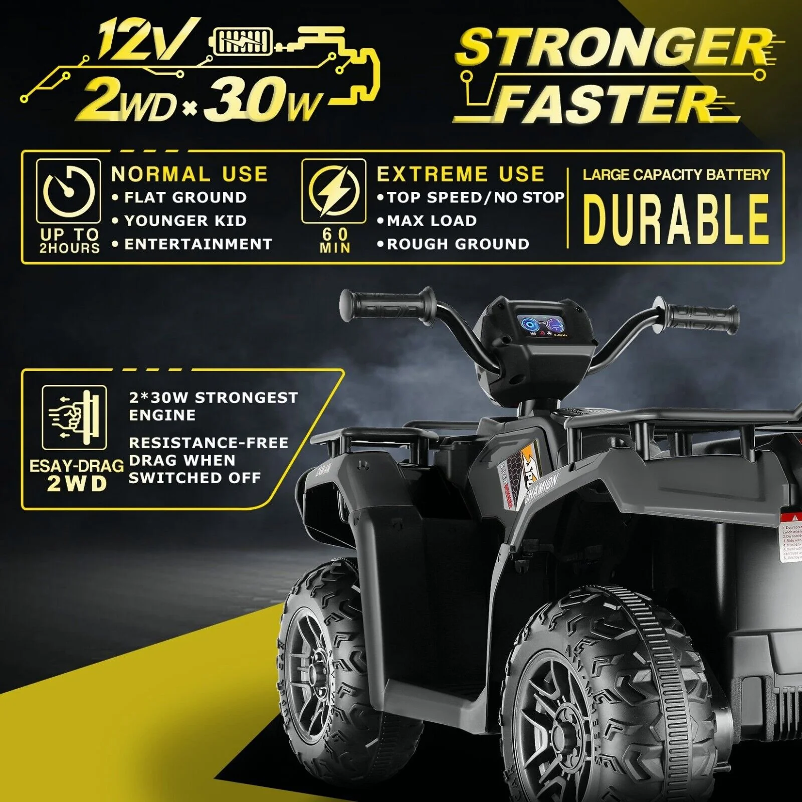 Electric Ride-On ATV Jeep Truck for Kids with LED Lights and Music - Image 64