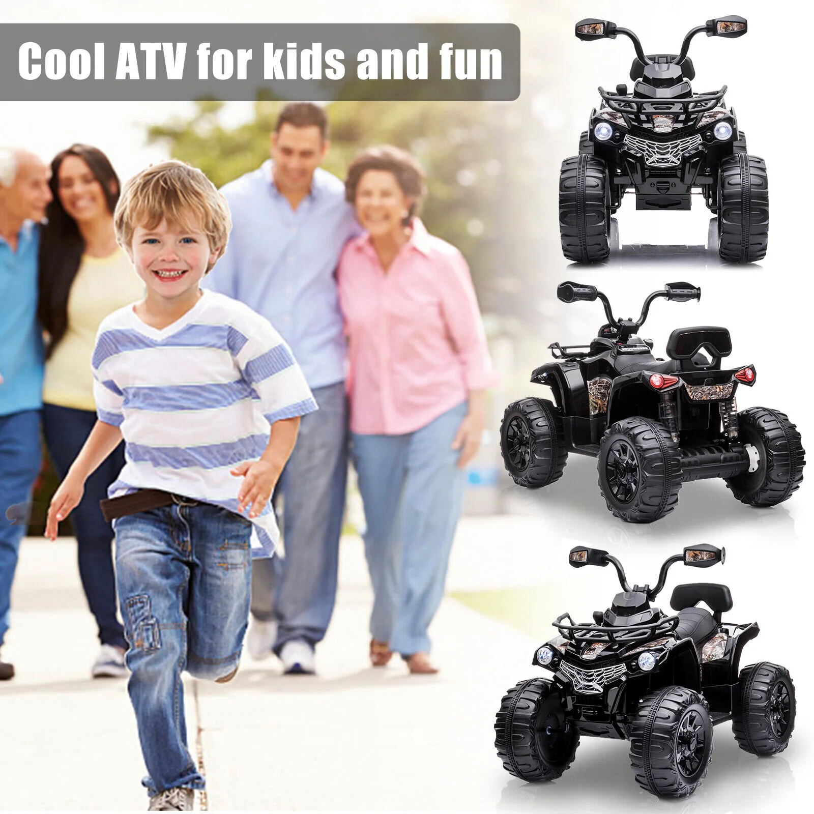 Electric Ride-On ATV Quad 4-Wheeler for Kids with MP3 and LED Lights - 2 Speed Options - Image 7