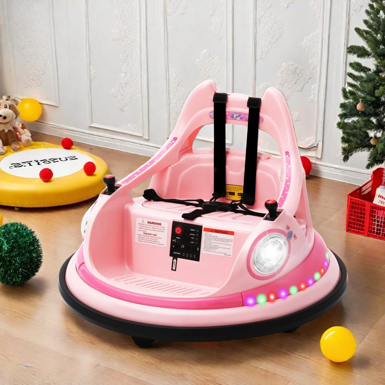 12V Electric Ride-On Bumper Car for Kids with 2-Speed and Remote Control - Image 9
