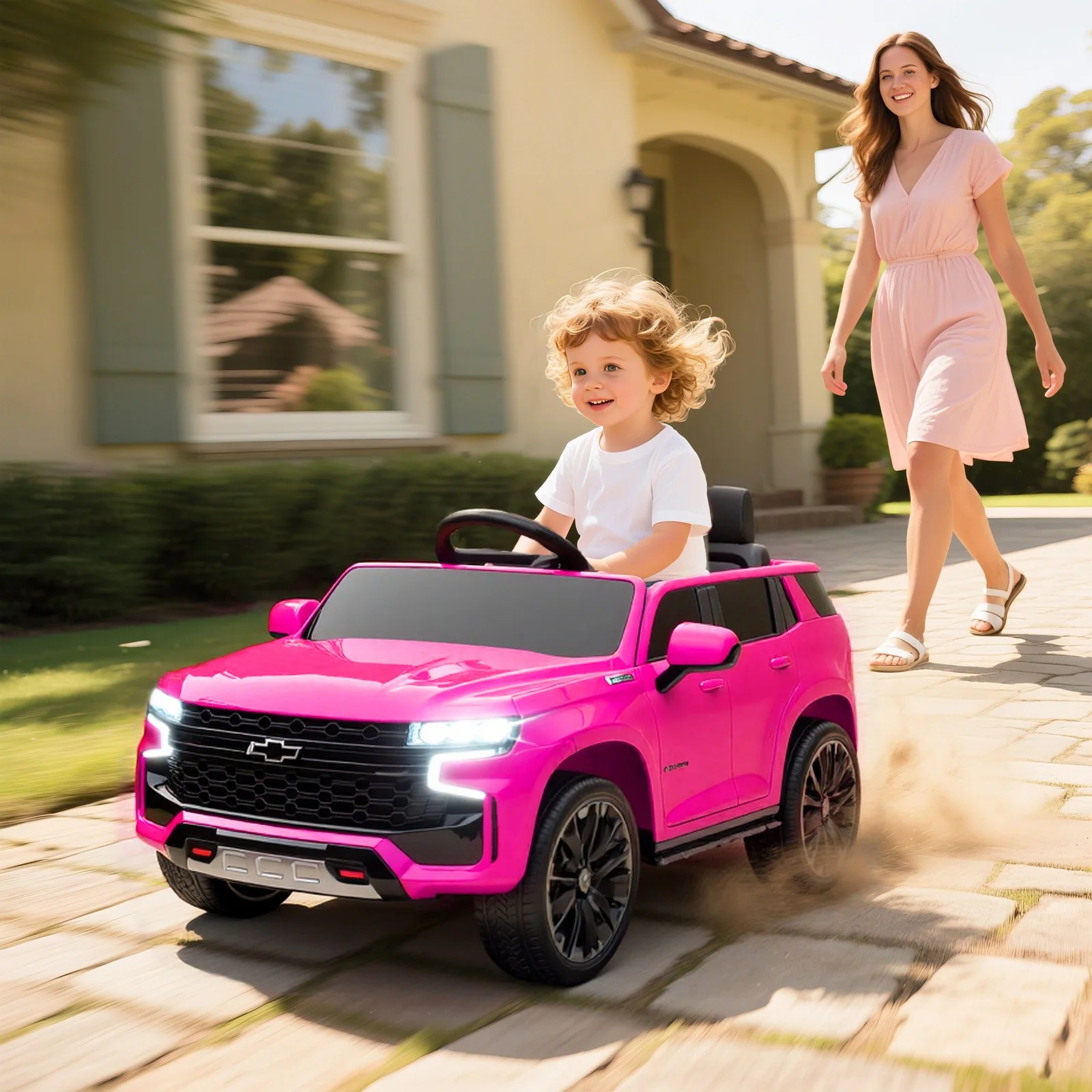 12V Electric Pink Kids Ride-On Car Toy
