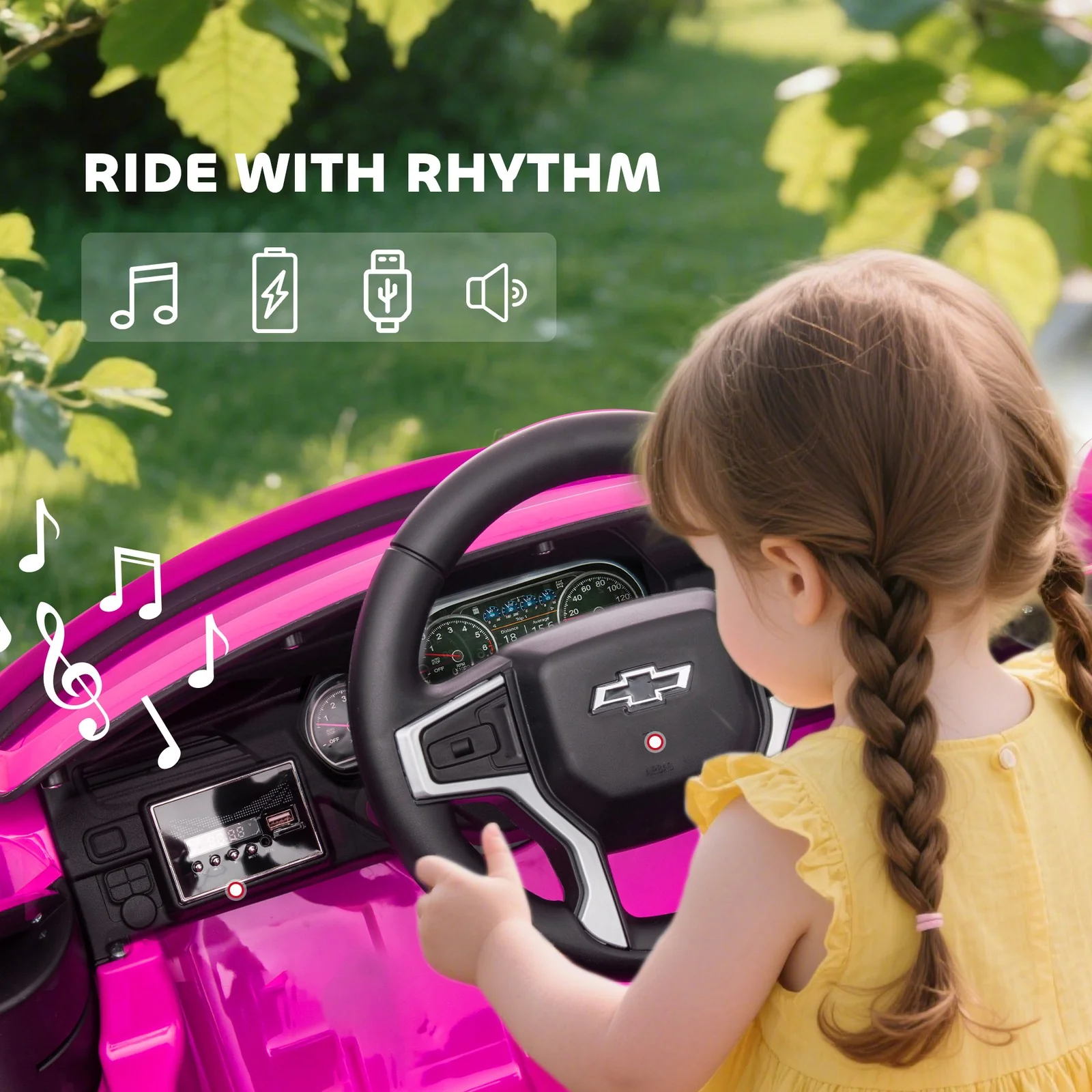 12V Electric Pink Kids Ride-On Car Toy - Image 8