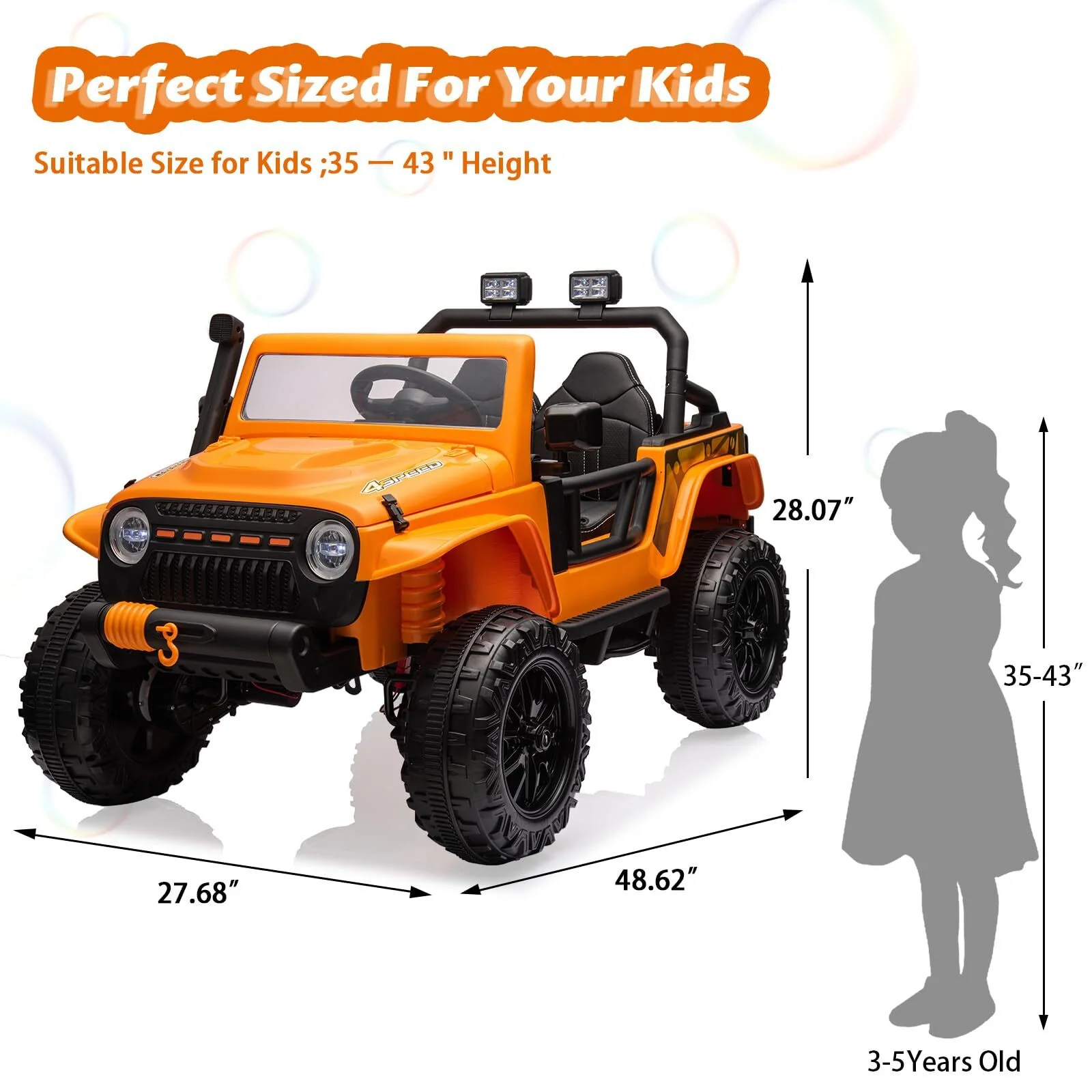 Electric Ride-On Truck for Kids 2-Seater Battery Powered with 4x35W Wheels - Image 7