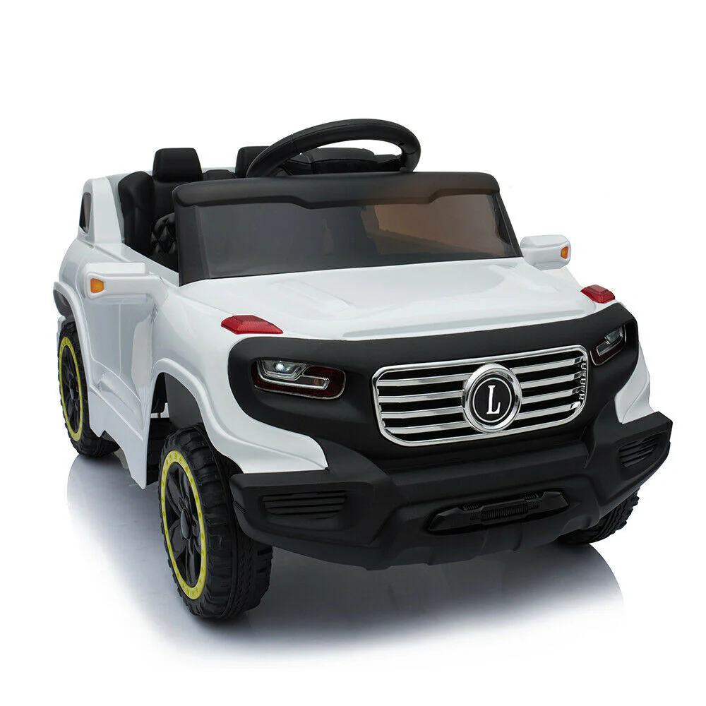 Electric Ride-On Car for Kids with 3 Speeds, Music Player, and Remote Control - White - Image 5
