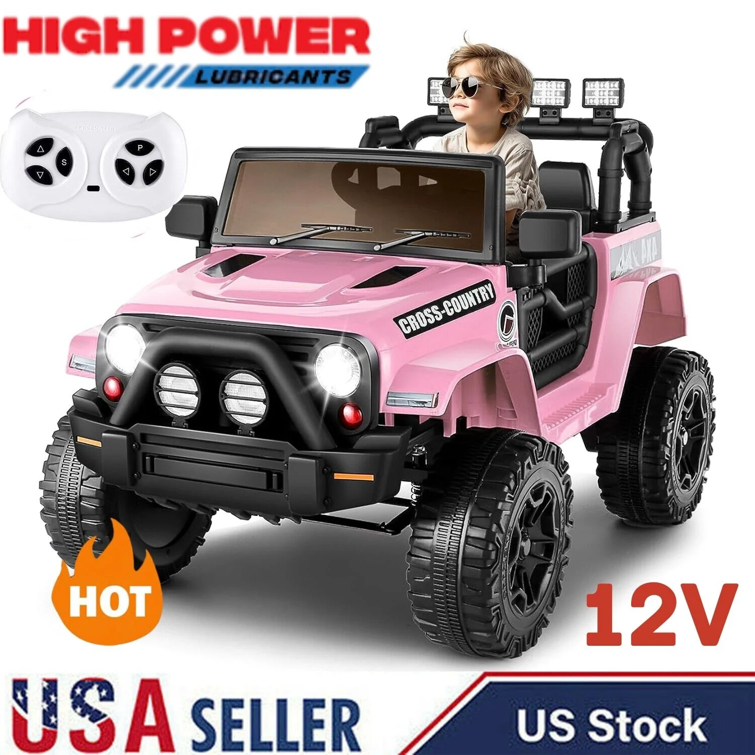 Electric Ride-On Car for Kids with Bluetooth and Music Player - 3 Speed Options