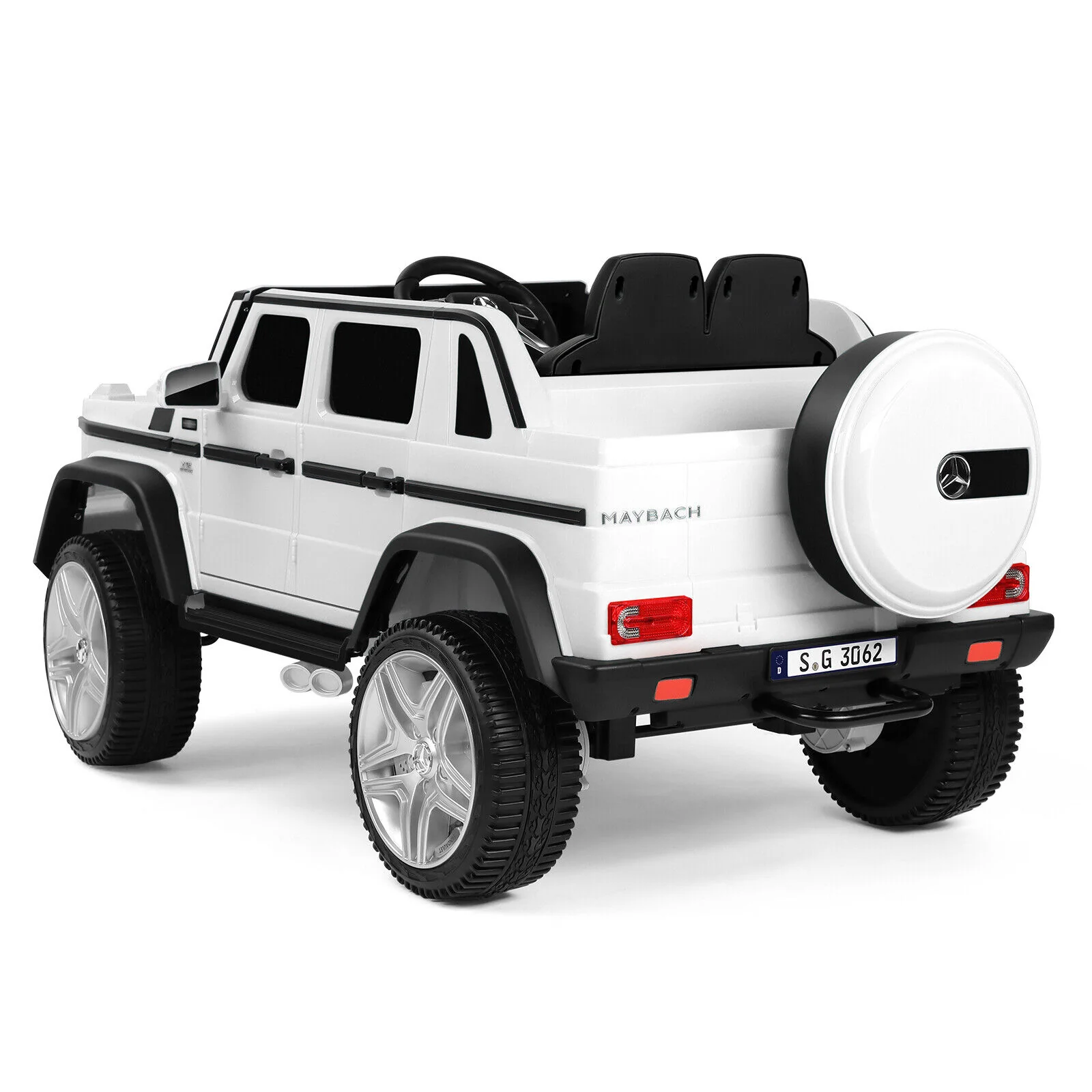 Electric Ride-On Car for Kids with Music, LED Lights, and Remote Control - 3 Speeds - White - Image 23